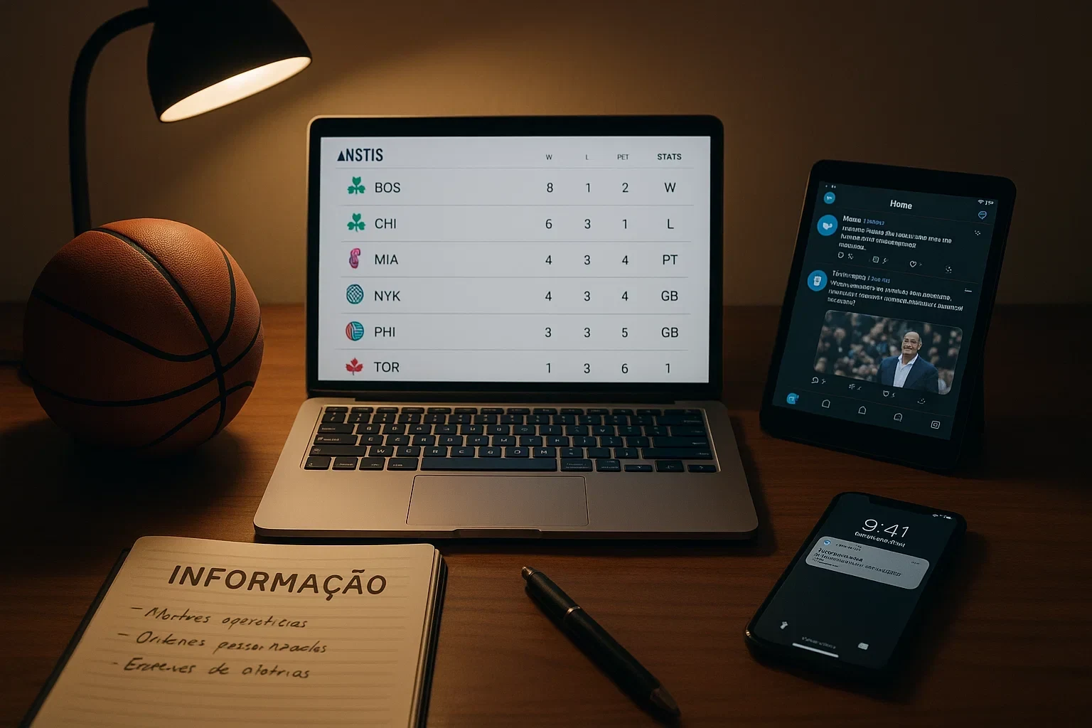 Fontes de informação para análise de palpites NBA